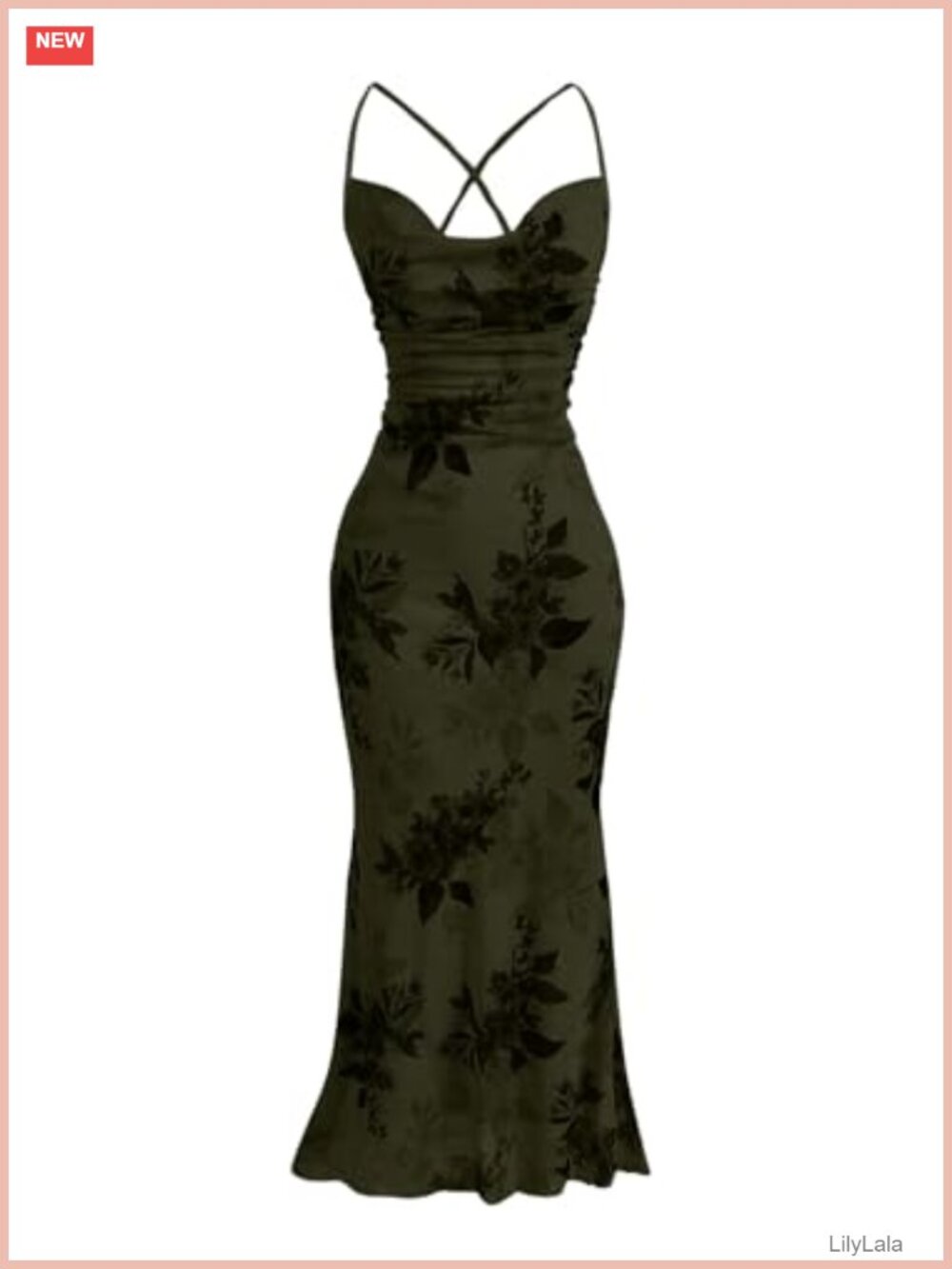 Women's Floral Mesh Cami Bodycon Long Dress Cocktail Wedding Guest